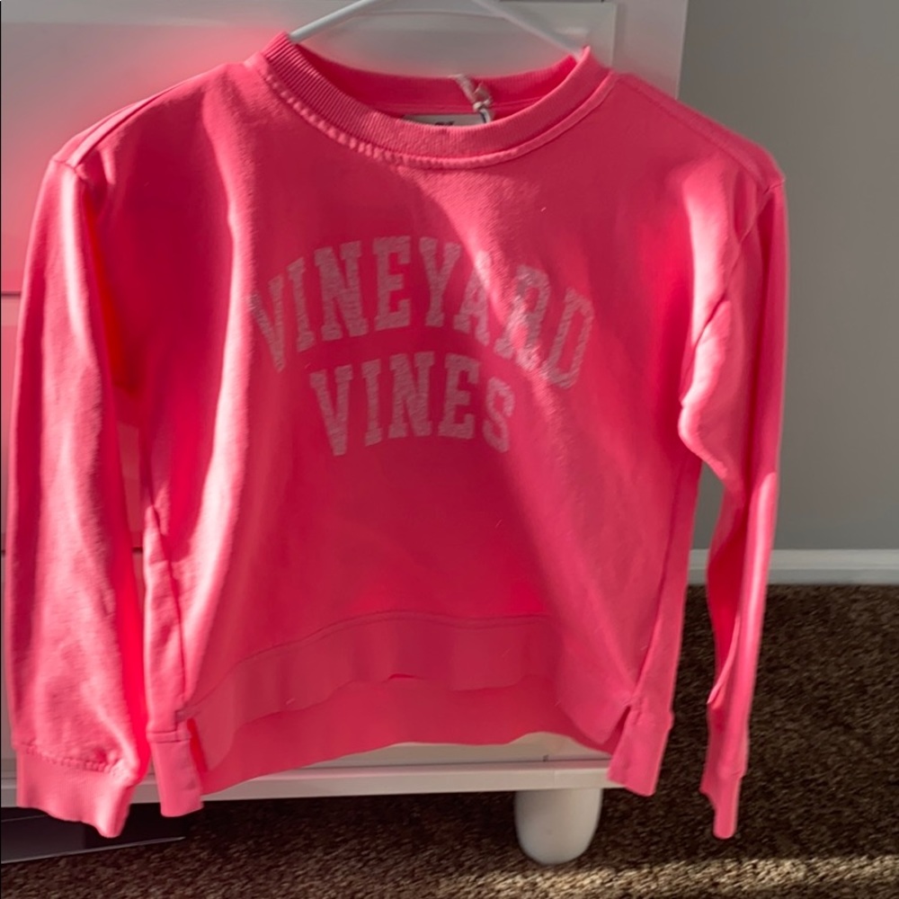 vineyard vines hot pink crew neck